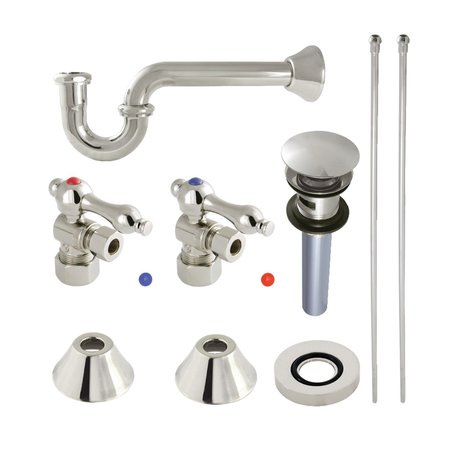 KINGSTON BRASS Plumbing Sink Trim Kit with PTrap and Overflow Drain, Polished Nickel CC53306VOKB30